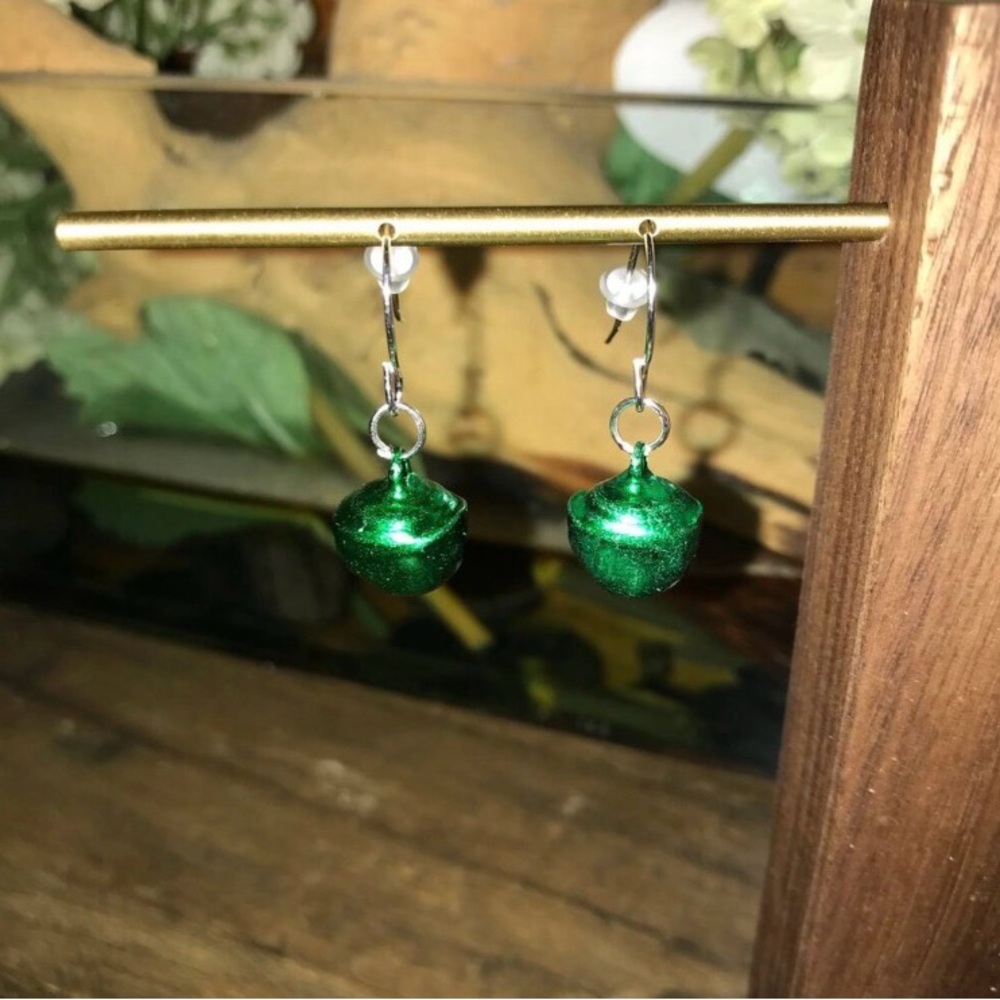 Green Jingle Bell Earrings